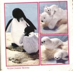 8509 MCCALLS  LARGE MOTHER, BABY SEALS, PENGUINS, POLAR BEAR PATTERN UNCUT